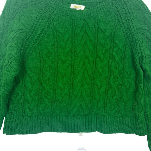 Maeve Green Cable Knit Sweater - Picture 4 of 11